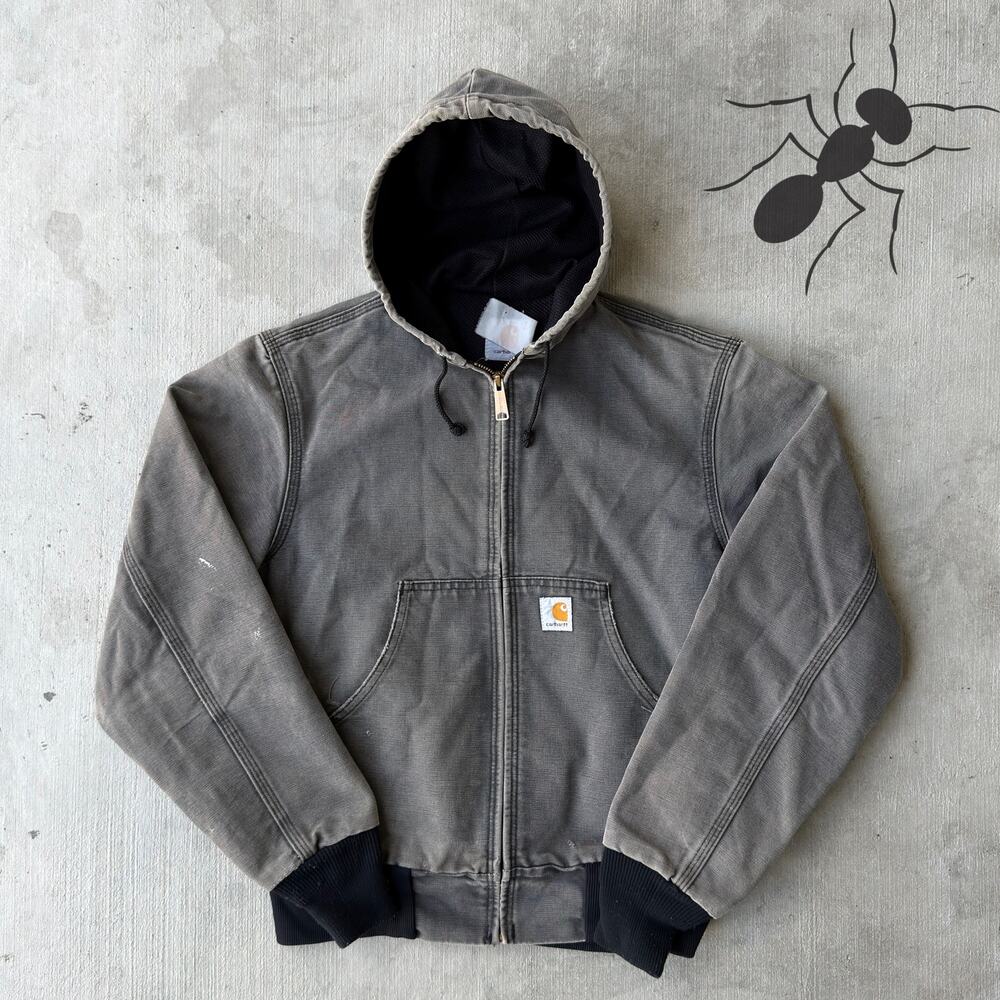Carhartt FADED black hooded work wear jacket